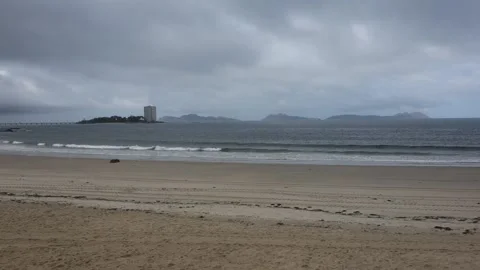 Samil Beach,Vigo,Spain.Cloudy day Stock Footage 131226216