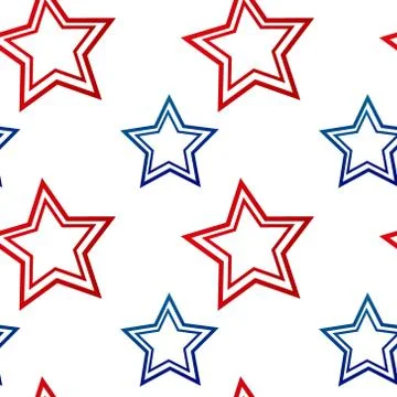 Samless pattern with red and blue stars Illustrazione stock