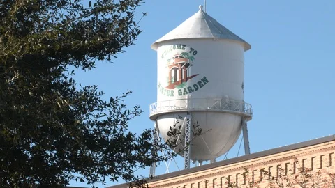 Samll town water tower Stock Footage 124222952
