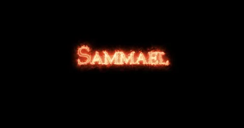 Sammael written with fire. Loop Stock Footage 129182859