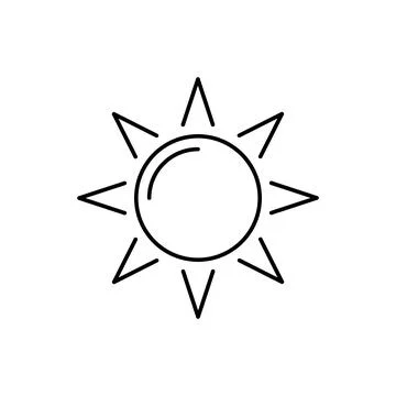 Sammer sun linear icon on white background Stock Illustration