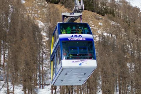 Samnaun cable car Stock Photos