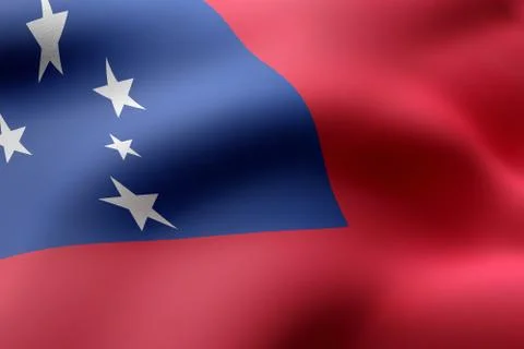 Samoa 3d flag Stock Illustration