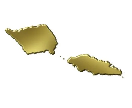 Samoa 3d golden map Stock Illustration