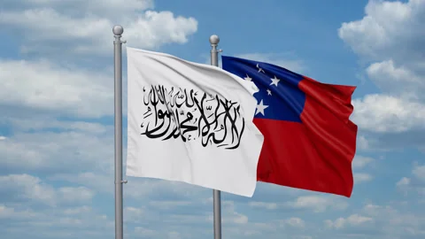 Samoa and Afghanistan two flags Stock Footage 271309200