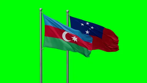 Samoa and Azerbaijan two flags Stock-Footage 292772748