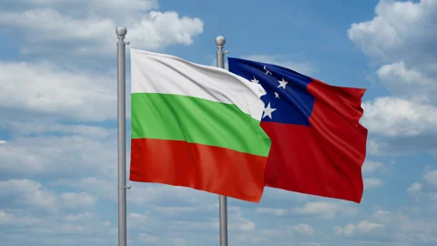Samoa and Bulgaria two flags Stock Footage 269658946
