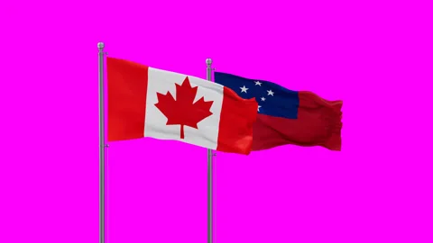 Samoa and Canada flag Stock Footage 263328791