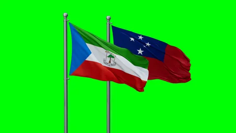 Samoa and Equatorial Guinea two flags Stock Footage 295177672