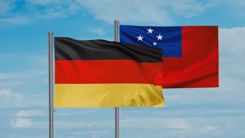 Samoa and Germany flag Stock Footage 245111375