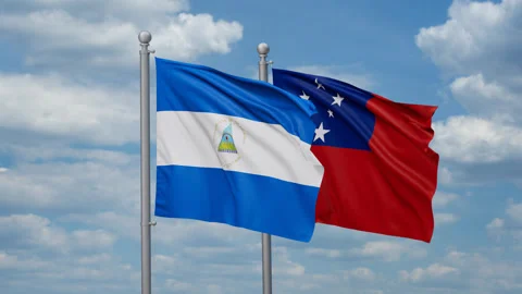 Samoa and Nicaragua two flags Stock Footage 271125163