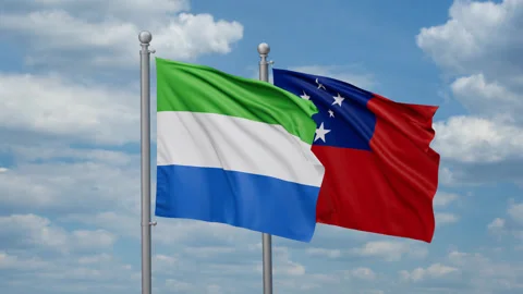 Samoa and Sierra Leone two flags Stock Footage 272580574