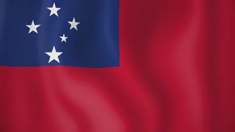 Samoa animated flag. Seamless loop. 4K Stock-Footage 145455566