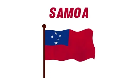 Samoa animated video raising the flag, introduction of the country name and.. 動画素材 259854924