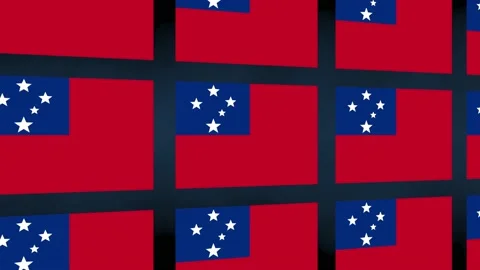 Samoa Flag animation 3d, National Flag Background Abstract Illustration Stock Footage 228475102