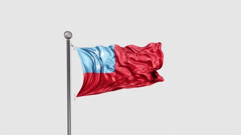 Samoa Flag Animation Loop Include Alpha... | Stock Video | Pond5