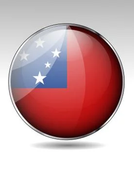 Samoa flag button Stock Illustration