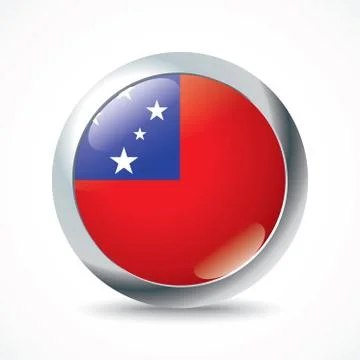 Samoa flag button Stock Illustration