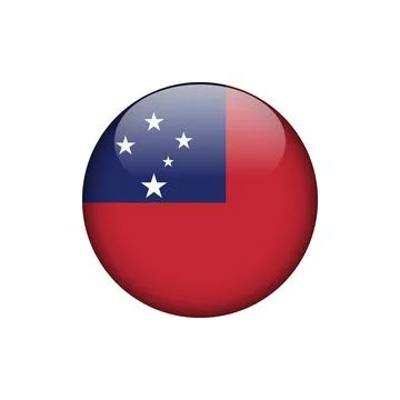 Samoa Flag Circle Button Vector Template Illustrazione stock