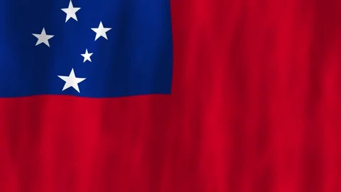 Samoa flag country animation 3D symbol design waving in wind movement Stock Footage 280546426