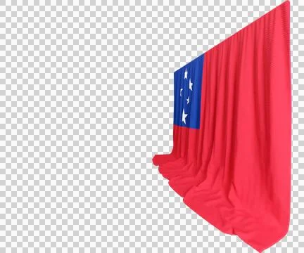 Samoa Flag Curtain in 3D Rendering called Flag of Samoa Illustrazione stock