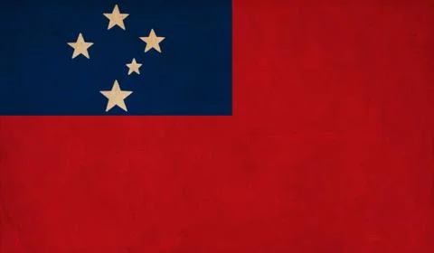 Samoa flag drawing ,grunge and retro flag series Stock Illustration