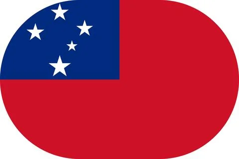 Samoa flag in flat oval design Illustrazione stock