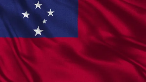 Samoa Flag Stock Footage 92647076