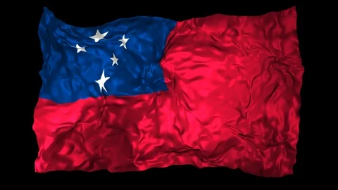 Samoa flag Stock Footage 110849418