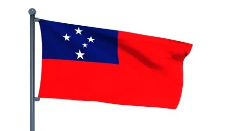 Samoa Flag Stock Footage 150543514