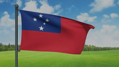 Samoa Flag Stock Footage 153256965