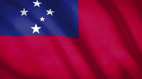 Samoa Flag  Stock Footage 188158370