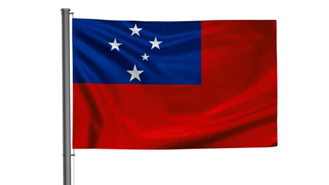Samoa flag Stock Footage 218445636