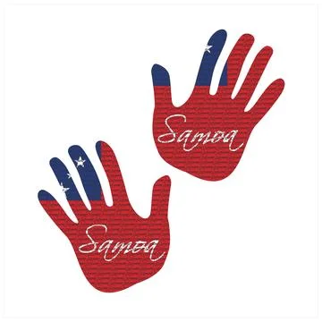 Samoa flag hand vector Stock Illustration