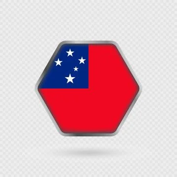 Samoa flag in a hexagon frame. Stock Illustration