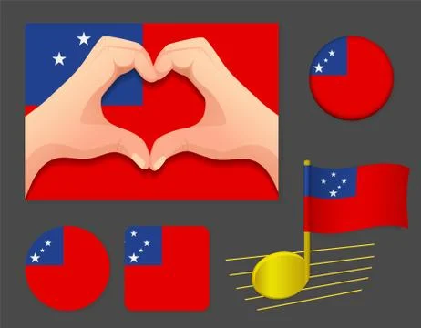 Samoa flag icon. Stock Illustration