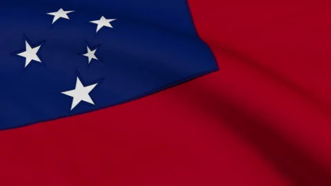 Samoa Flag Loop Stock Footage 241215661