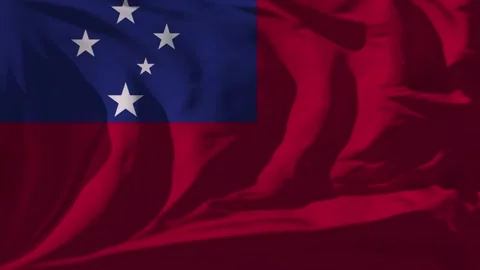 Samoa Flag Loop Video stock 295749854