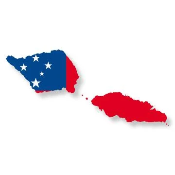 Samoa flag map with clipping path 3d illustration Stock Illustration