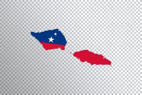 Samoa flag on map, transparent background Ilustração Stock