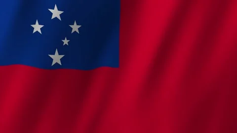 Samoa Flag. National 3d Samoa flag waving. Flag of Samoa footage video waving  Stock Footage 253483327