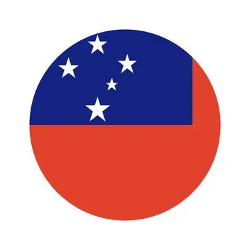 Samoa flag round emblem design element. Flag of Samoa badge, button. Samoa flag Stock Illustration