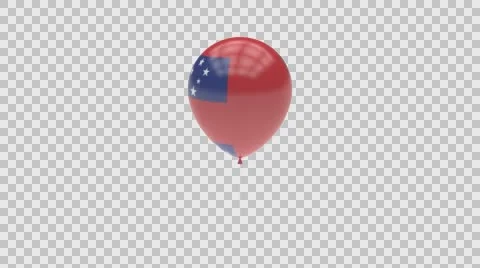 Samoa flag textured balloon rotating Alpha Vídeos de archivo 61719407
