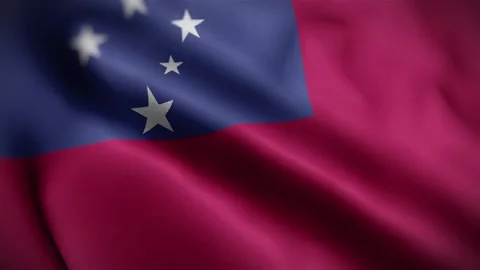 Samoa Flag Textured Waving Close Up Background HD 動画素材 147107649