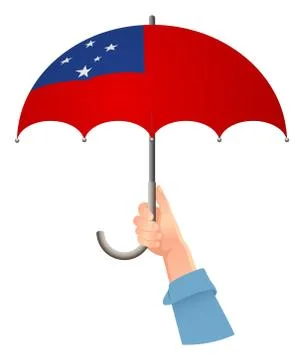 Samoa flag umbrella Stock Illustration