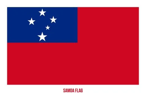 Samoa Flag Vector Illustration on White Background. Samoa National Flag. Stock Illustration