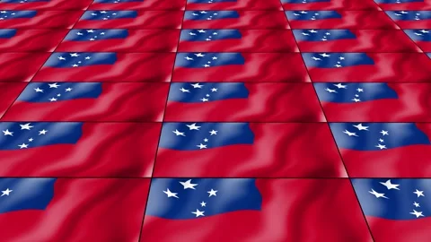 Samoa flag wave 3d rotating view animated wallpaper background 動画素材 264315760