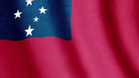 Samoa flag waving animation Stock Footage 77618753