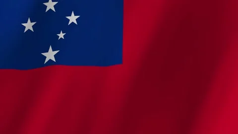 Samoa flag waving animation Stock Footage 222489803