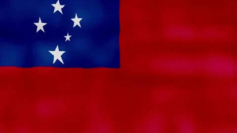 Samoa flag waving cloth Perfect Looping, Full screen animation 4K Resolution Stock-Footage 258731045